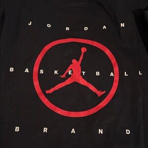 Jordan Black Tee with Red Emblem size small double sided new tags